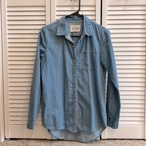 Denim Shirt w/ snaps - 100% soft preshrunk cotton, light blue, Small
